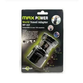 MAXPOWER ADAPTER UNIVERZALNI PUTNI WP-3UT CRNI , universal travel adapter, 3858890430950