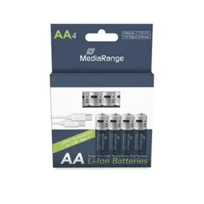 MediaRange Baterije punjive AA, USB-C, 1400mAh, 4-Pack, MRBAT161