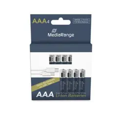 MediaRange Baterije punjive AAA, USB-C, 500mAh, 4-Pack, MRBAT160