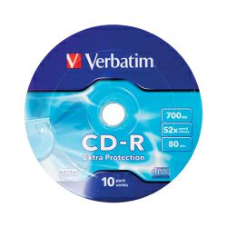 CD-R medij Verbatim 700MB 52× DataLife Wagon Wheel 10-pack, V043725