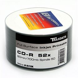 CD-medij Traxdata 700MB 52x Printable, OEM, 50-pack, 901SP50NOPCPL