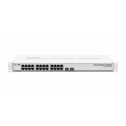 MikroTik CSS326-24G-2S+RM, 24-port Gigabit Ethernet switch with two 10G SFP+ ports in 1U rackmount case, MIK-CSS326-24G-2S+RM