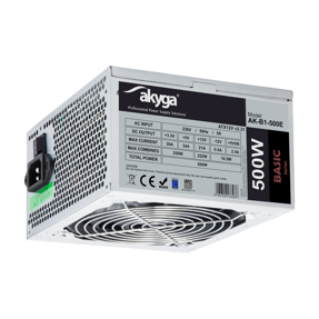 Napajanje Akyga 500W, AK-B1-500E Basic, bez naponskog kabla