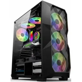 NaviaTec Midi Tower RAPTOR TG Gaming, Black, 4xRGB ventilators