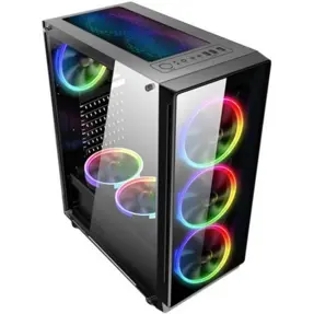 NaviaTec Midi Tower VORTEX V3 TG Gaming, Black, 4xRGB ventilators