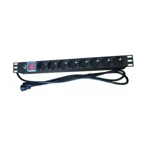 NaviaTec strujna priključnica 19"  PDU010, 8x Outlet Power Distribution Unit, 8x Schuko Input Cable C14, NVT-PDU010