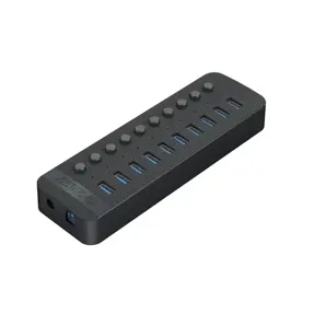 Orico USB hub, 10-port, 10x USB 3.0, Switch, Power supply, black, CT2U3-10AB-EU-BK-BP