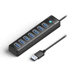 Orico USB hub, 7-port, 7x USB 3.0, black, PW7U-U3-10-BK-EP