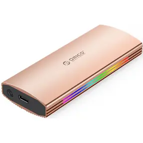 Orico vanjsko kućište M.2 NVMe 2230-2280, USB3.2 Gen2, Type-C, ALU Rose Gold, RGB, M2R2-G2-RG-BP