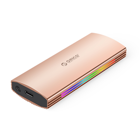 Orico vanjsko kućište M.2 NVMe 2230-2280, USB3.2 Gen2, Type-C, ALU Rose Gold, RGB, M2R2-G2-RG-BP