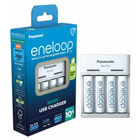 Panasonic punjač+4 baterije AA 2000mAh Eneloop Basic USB, KKJ61MCD40USB