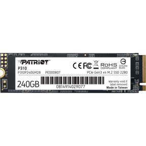Patriot SSD 240GB P310, M.2 NVMe PCIe, Gen3 x4, P310P240GM28