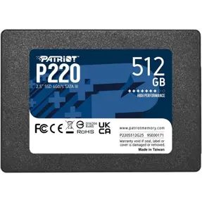 Patriot SSD 512GB P220 2.5" SATA, P220S512G25