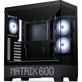 Phanteks Midi Tower XT View Matrix 600 Black, D-RGB, glass window, PH-XT523VM1_DBK01