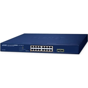 Planet Switch, 16-Port 10/100/1000T 802.3at PoE+2-Port 1000X SFP Gigabit Ethernet Switch, GSW-1820HP
