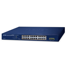 Planet Switch, 24-Port 10/100/1000T 802.3at PoE+2-Port 1000X SFP Gigabit Ethernet Switch, GSW-2620HP