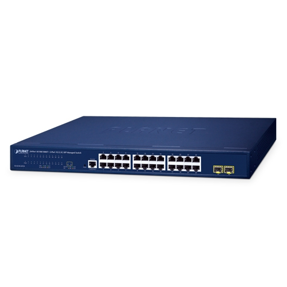 Planet Switch, 24-Port 10/100/1000T+2-Port 1G/2.5G SFP Managed Ethernet Switch, GS-4210-24T2S