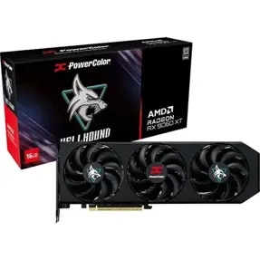 PowerColor RX9060XT Hellhound OC, 16GB DDR6, AMD Radeon, RX9060XT 16G-L/OC