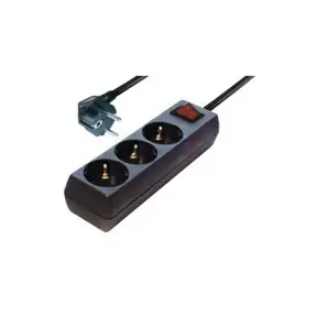 Produžna letvica 3 utičnice/1,4m TM NV5S Black, TRN-NV5S