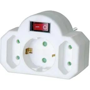 Produžna letvica Brennenstuhl adapter utičnica, 3 utičnice(2xeuro, 1xšuko), sa prekidačem, bijela, 1508100