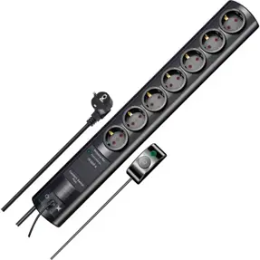 Produžna letvica Brennenstuhl Comfort- Line, 7xŠuko/2m sa prekidačem, crna, 1153300467