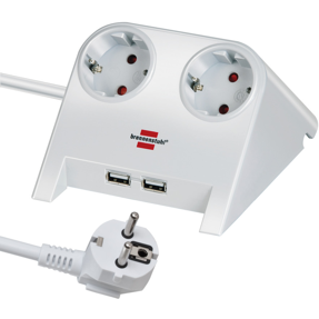 Produžna letvica Brennenstuhl Desktop-Power USB-Charger, 2 utičnice+2xUSB/1.8m sa prekidačem, bijela, 1153520222