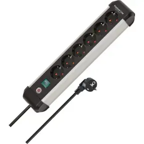 Produžna letvica Brennenstuhl Premium-Alu-Line, 6xŠuko/3m sa prekidačem, aluminijska, crna, 1391030600