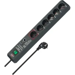 Produžna letvica Brennenstuhl Secure-Tec, 6xŠuko/3m sa prekidačem, crna, 1159490966