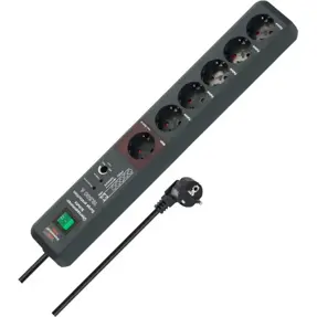 Produžna letvica Brennenstuhl Secure-Tec, 6xŠuko/3m sa prekidačem, crna, 1159490966