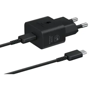 Punjač Samsung T2510, 25W Fast Charge, USB-C, crni, sa kabelom, EP-T2510XBEGEU
