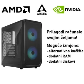 Računalo ADM Gaming High Range G393 AMD Ryzen 7 5800X3D, 16GB DDR4, 1TB SSD NVMe, RTX5070Ti, No OS