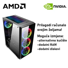 Računalo ADM Gaming Middle Range G346 AMD Ryzen 5 5500, 16GB DDR4, 1TB SSD NVMe, RTX5060 8GB, No OS