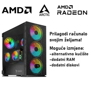 Računalo ADM Gaming Middle Range G365 AMD Ryzen 5 7500X3D, 16GB DDR5, 1TB SSD NVMe, RX9060XT 16GB VRAM, No OS