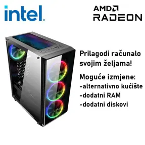Računalo ADM Gaming Middle Range G88 Intel i5-14400F, 16GB DDR4, 1TB SSD NVMe, RX7600, No OS