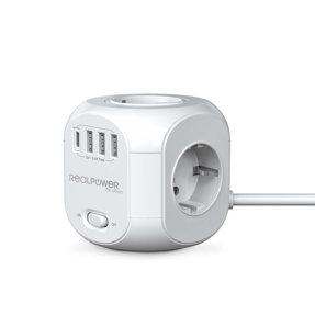 RealPower PowerBox 431, 5x Šuko, 3xUSB-A, USB-C, 1.8m