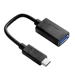Kabel USB 3.1  USB-C(M) na USB TIP-A (F), 0.15m, crni, Roline, 11.99.9030
