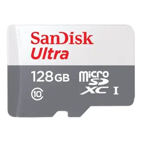 SD micro 128GB Sandisk Ultra, 100MB/s, Class 10 UHS-I, adapter,  SDSQUNR-128G-GN6TA
