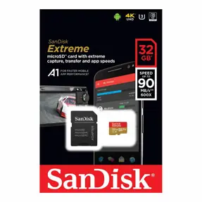 SD micro 32GB Sandisk Extreme, adapter, SDSQXAF-032G-GN6MA