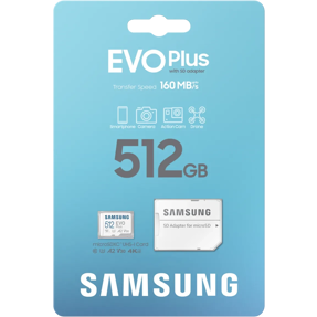 SD micro 512GB Samsung EVO Plus, R160/W160, +Adapter, MB-MC512SA/EU