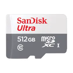 SD micro 512GB Sandisk Ultra + adapter, 100MB/s, Class 10 UHS-I,  SDSQUNR-512G-GN6TA