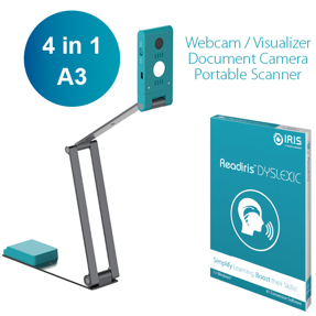 Skener I.R.I.S. IRIScan Visualizer 7 Dyslexic, A3, 13MP Webcam, sivo-zeleni, mobilni, 464665