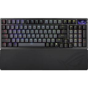 Tipkovnica ASUS ROG Azoth 96 HE, OLED display, RGB HFX V2 magnetski, bežična, crna, 90MP040H-BKUA20