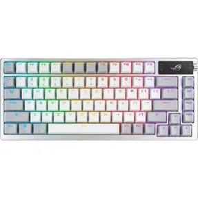 Tipkovnica ASUS ROG Azoth mehanička, OLED display, NX RGB, PBT, Wirelles, bijela, 90MP031A-BKUA11