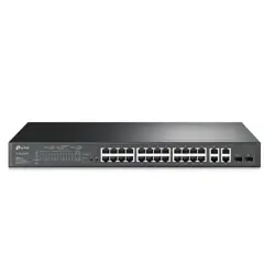 TP-Link Switch SL2428P, JetStream 24-Port 10/100Mbps + 4-Port Gigabit Smart Switch with 24-Port PoE+