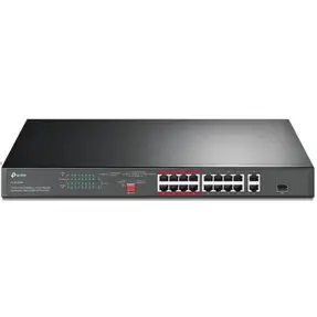 TP-Link Switch TL-SL1218P, 16-Port 10/100 Mbps + 2-Port Gigabit Rackmount Switch with 16-Port PoE+
