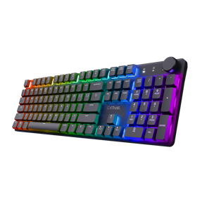 Trust tipkovnica GXT 868 Torix, Gaming, mehanička, RGB, US, crna, bežična, 25368