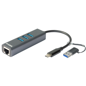 USB-C Hub D-Link DUB-2332, USB-A, RJ45