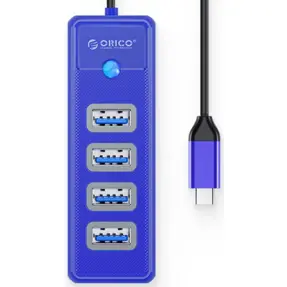 USB-C Hub Orico 4-port, USB-A, Blue, PW4U-C3-015-BL-EP