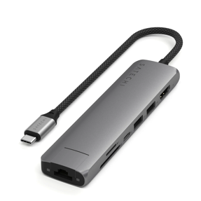 USB-C Hub Satechi 7-in-1, USB-A, USB-C, HDMI, Ethernet, SD, Space Gray