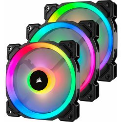 Corsair ventilator 120mm LL120, PWM, RGB, 3-Pack, Black, CO-9050072-WW